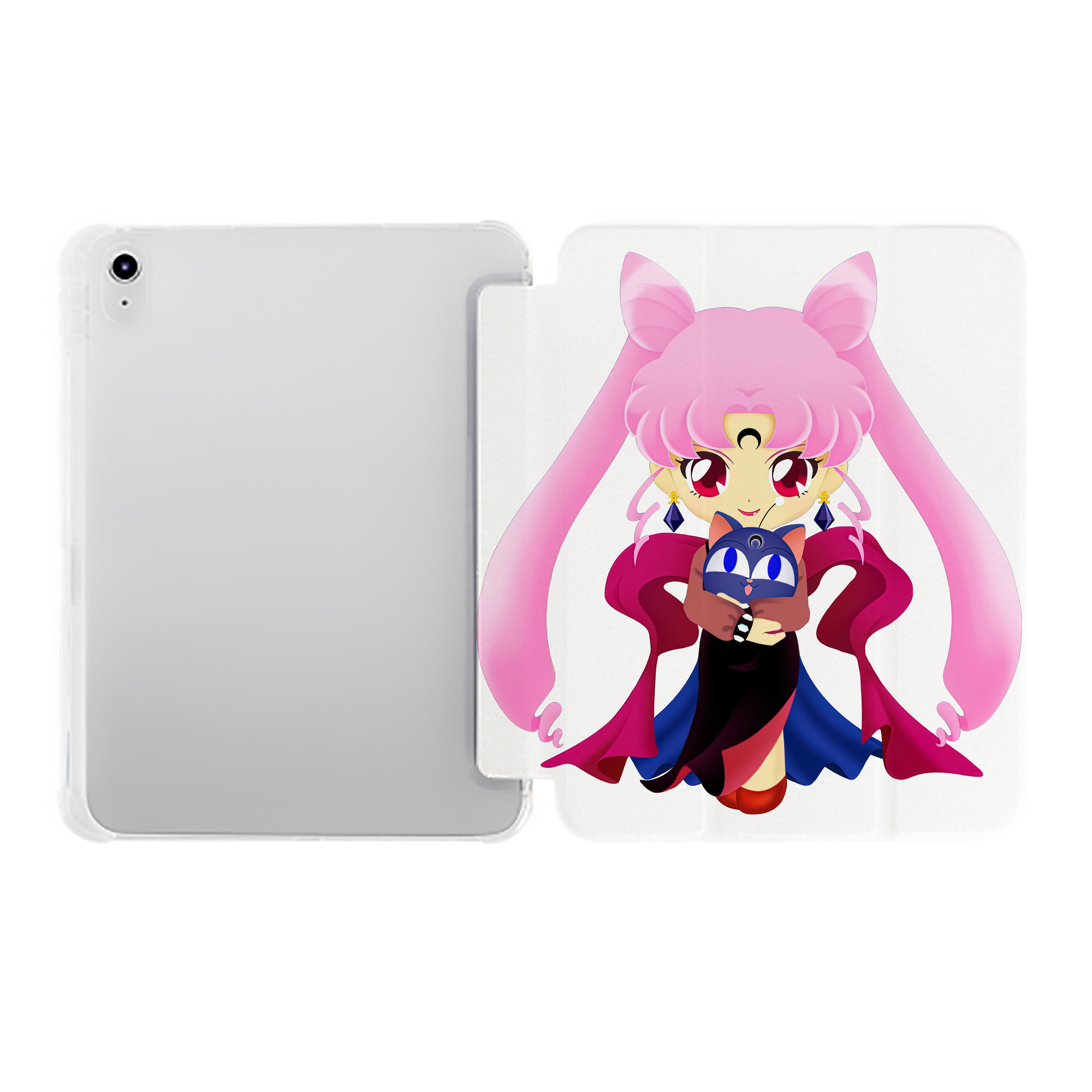 （画像用） 美少女戦士セーラームーン ちびうさ Sailor Moon Chibiusa Tsukino Usagi Small Lady Serenity IPad ケース ペン収納付き 三つ折りスタンド PUレザー×シリコン 対応機種9.5/10.5/10.9インチ
